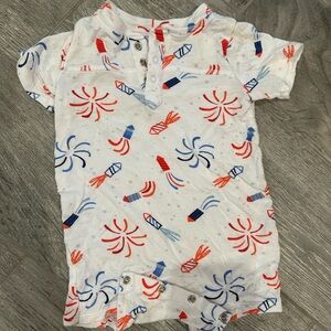 Kids' Firework Print Shirt - Red and Blue